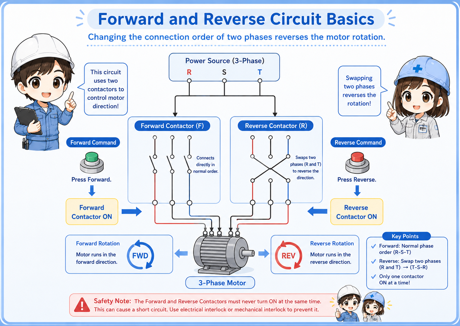 Overview of a forward and reverse motor control circuit