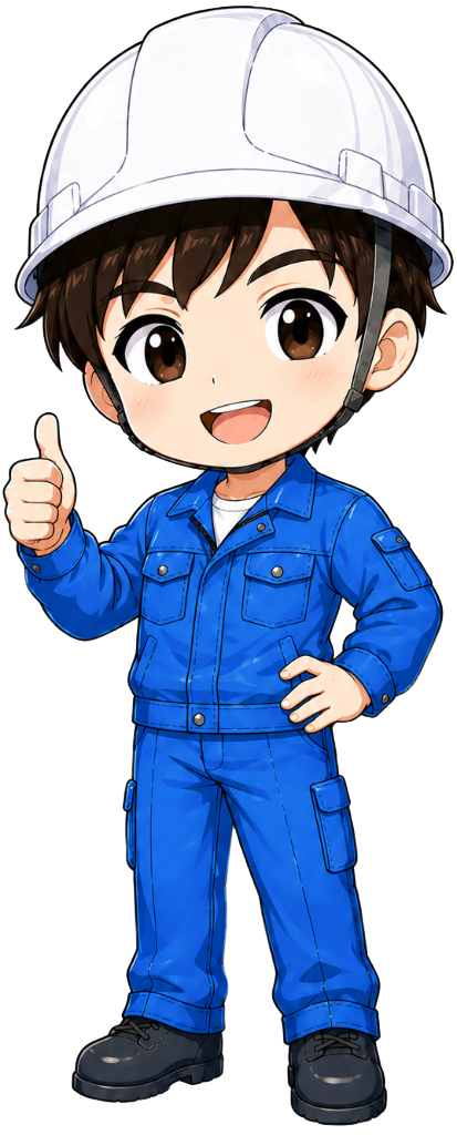 注意点を案内する先輩ちびキャラ