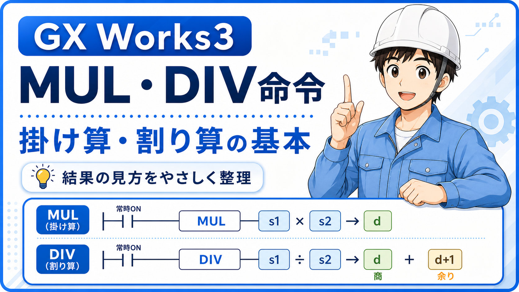 GX Works3のMUL・DIV命令を解説する記事イメージ
