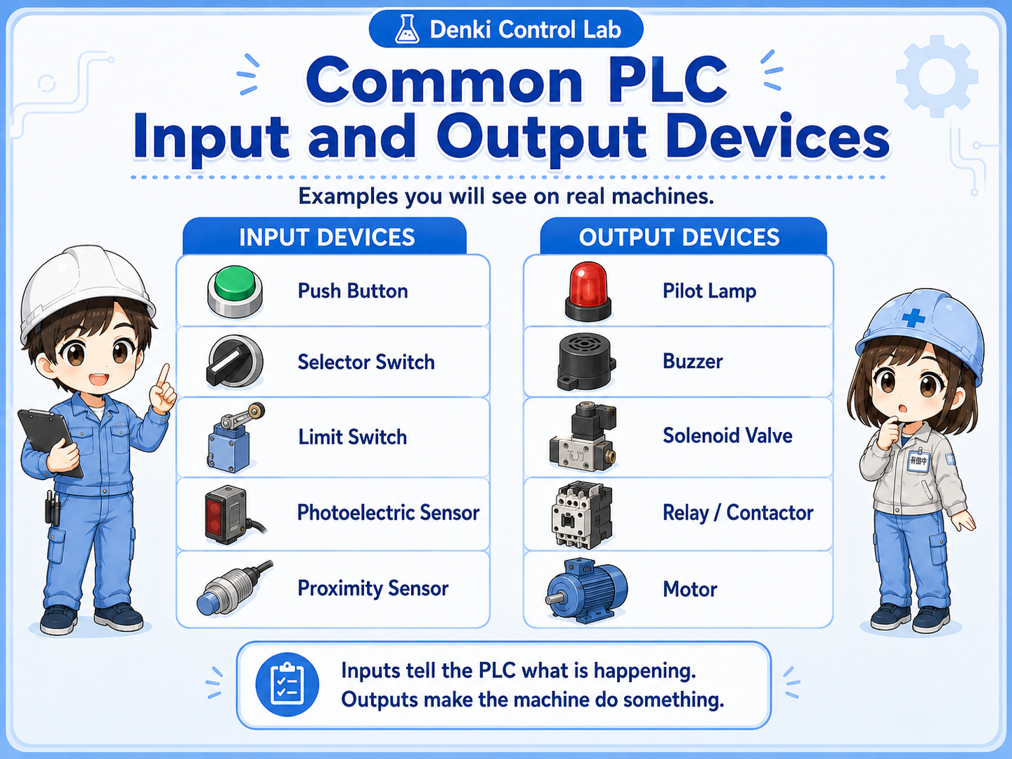 How PLC inputs and outputs are labeled