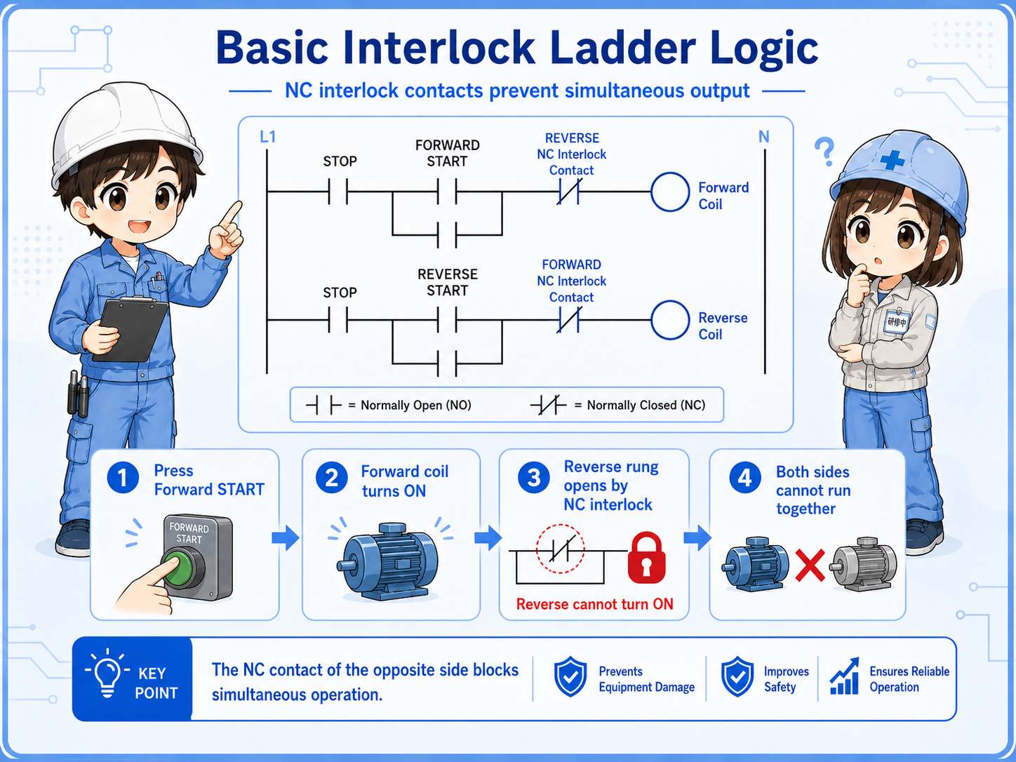 Basic interlock ladder logic example