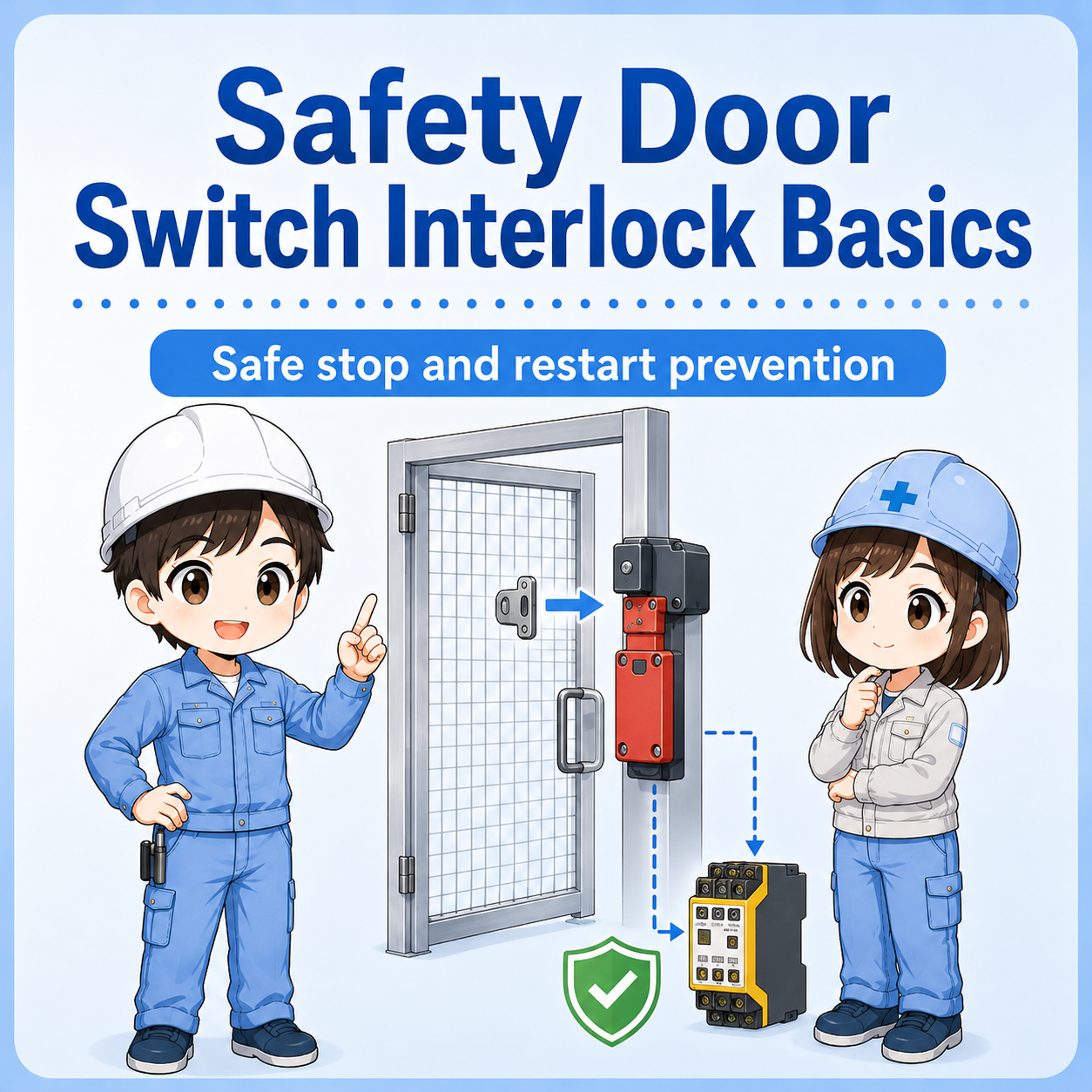 Safety door switch monitoring a guard door and sending a safety input signal