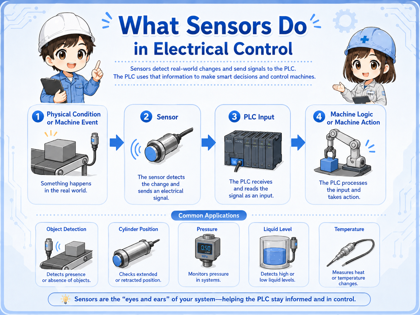 Sensor role in electrical control
