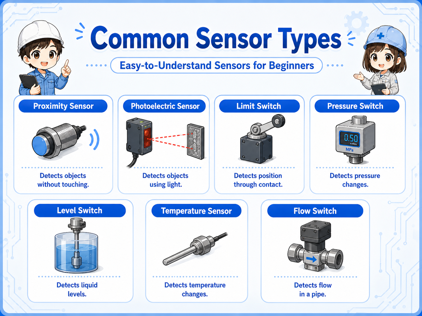 Common sensor types in electrical control