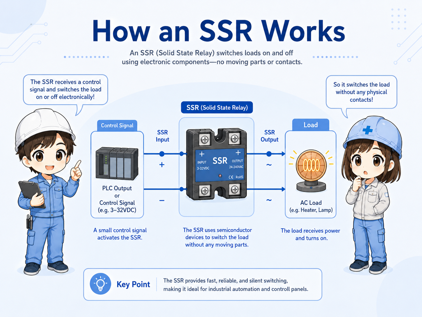 Solid state relay input and output overview in a control panel